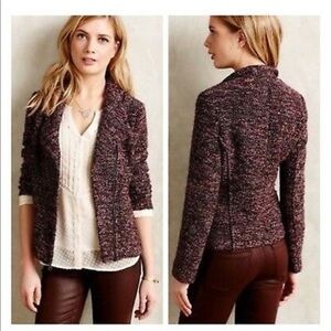 Anthropologie • Cartonnier Tweed Asym Zip Jacket